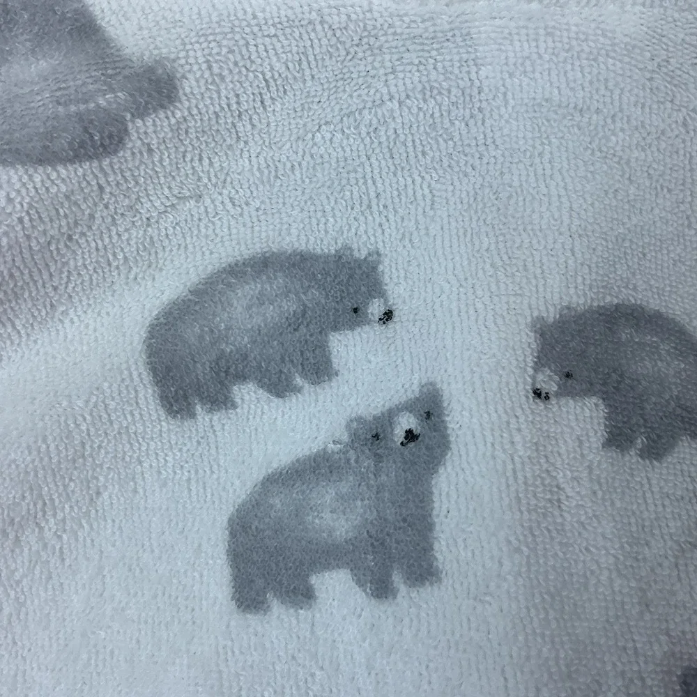 Just One You by Carter's Baby White Bear Print Bath‎ Robe Tie Waist  Size 0-9M